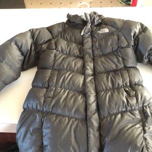 Dark Grey North Face Coat with Hood